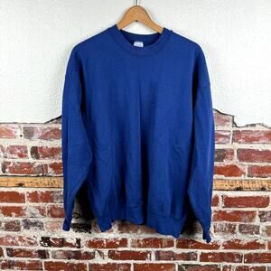 Vintage BVD Sweatshirt Size XXXL Blue Fleece Crewneck Pullover Athletic USA 90s